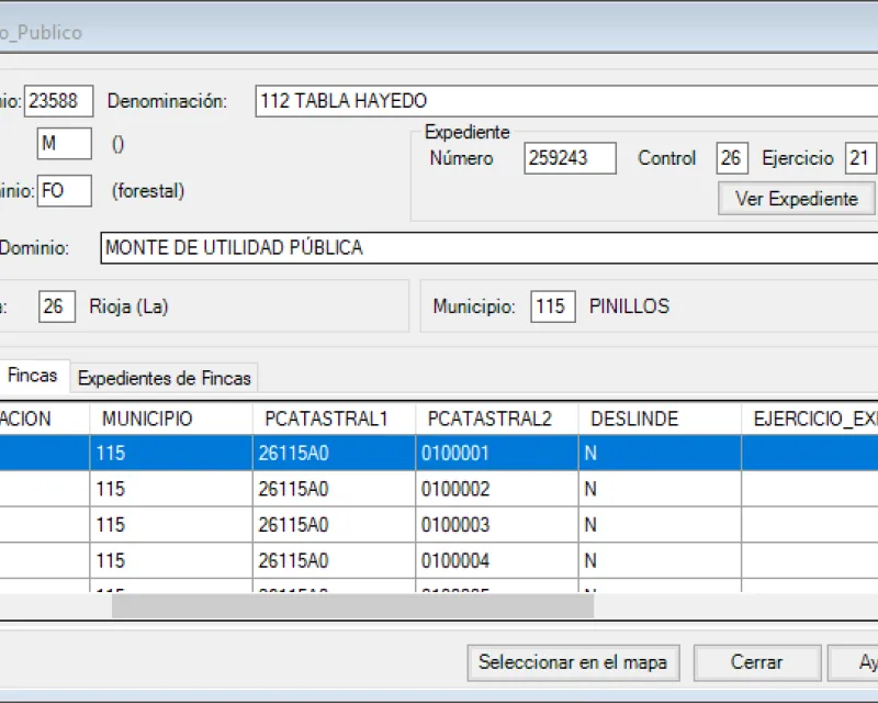 Identificación de parcela