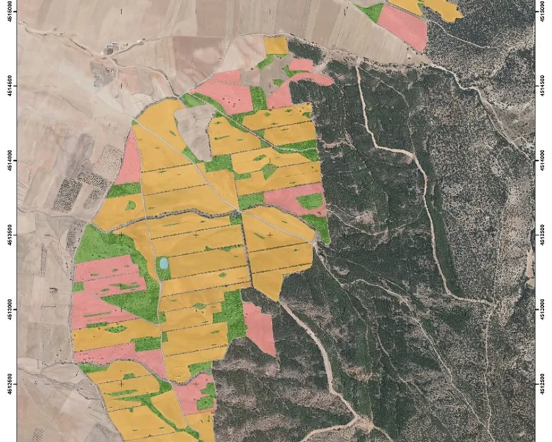 Plano del estado de la zona de cultivos del MUP 92 en el año 2024